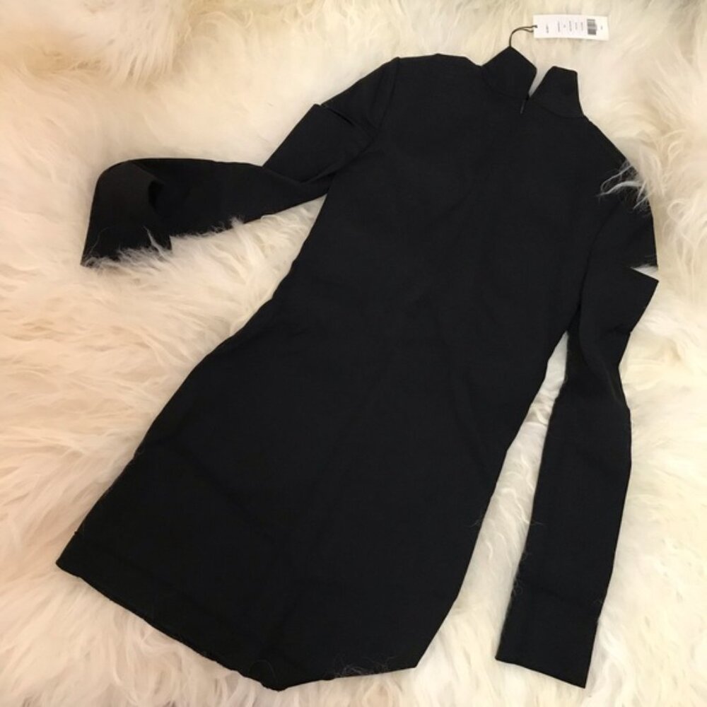 Helmut Lang Long Cutout Sleeve Wool Blend Dress - Picture 4 of 7
